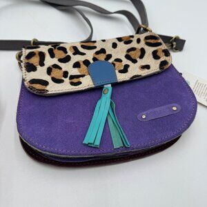 Soruka - Olivia Suede Crossbody Bag Womens Purse Rare Fun Unique Cow hair accent